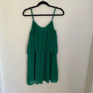 Parker Green Pleated Dress